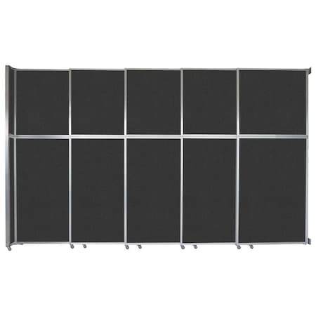 Versare Operable Wall Sliding Room Divider 15'7" x 10'3/4" Black Fabric 1072502-1